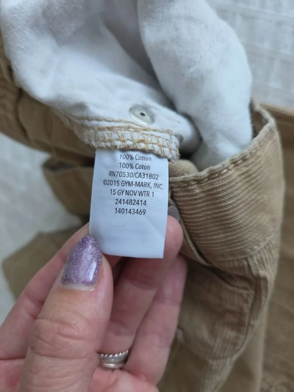 Gymboree Boys Corduroy Pants Size 10 Khaki Classic Fit 100% Cotton